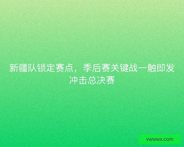 新疆队锁定赛点,季后赛关键战一触即发冲击总决赛 新疆队锁定赛点,季后赛关键战一触即发冲击总决赛