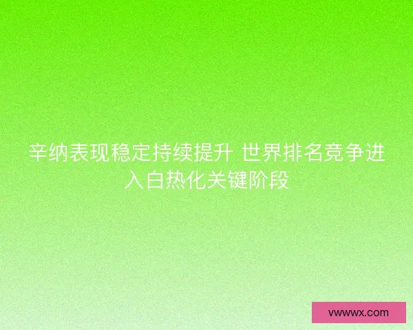 辛纳表现稳定持续提升 世界排名竞争进入白热化关键阶段